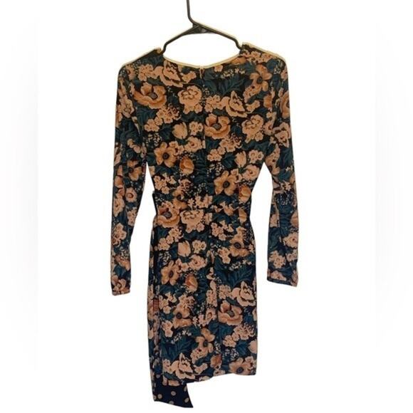 Zara Basic Floral Polka Dot Mixed Print Mini Wrap Dress Size XS - Picture 4 of 7